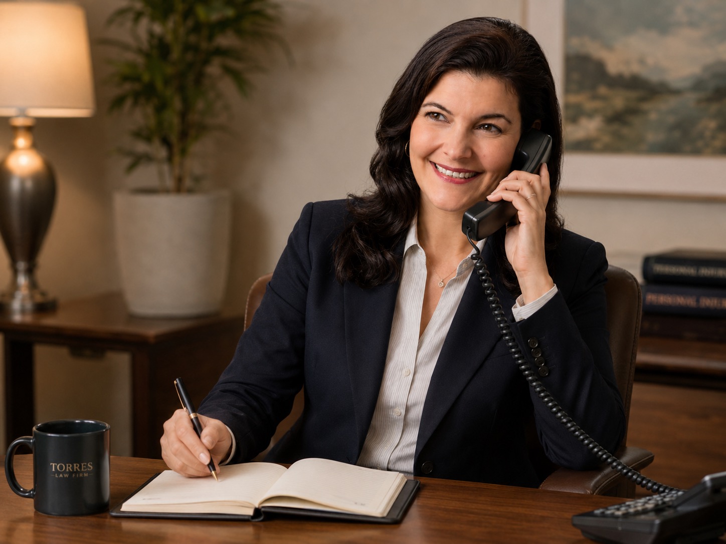 Cary Torres speaking on the phone with a client